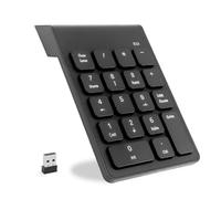 Teclado digital inalámbrico, teclado numérico Bluetooth, teclado numérico ergonómico portátil mini con receptor USB, teclado numérico de escritorio 18 teclas para ordenador portátil/superficie Pro/PC