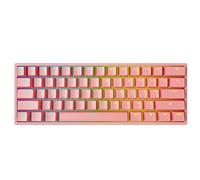 Teclado Diseño Grafico Teclado mecánico para jugar con , retroiluminación RGB, sin efecto fantasma, 61 teclas, teclado con USB iluminado, interruptores para jugadores Mini Teclado (Pink, One Size)