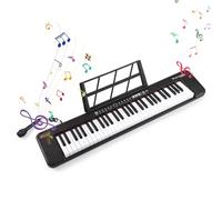 Teclado Electrónico Compacto 61 con de Altavoces Dual 200 Tonos y Ritmos para Principiantes (BLACK)