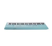 Teclado Electrónico de 54 Teclas, Micrófono de Piano Portátil, Creación de Música, Doble Potencia, Uso en Interiores y Exteriores, Material Plástico (BLUE)