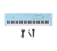 Teclado Electrónico De 61 Teclas Piano Portátil Micrófono 6 Canciones De Demostración 5 Ritmos Diferentes(Blue)