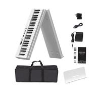 Teclado Electrónico Piano Plegable De 88 Teclas Piano Electrónico Para Adultos Controlador MIDI Para Principiantes Teclado Musical Órgano Eléctrico Portátil(White,UK)