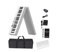 Teclado Electrónico Piano Plegable De 88 Teclas Piano Electrónico Para Adultos Controlador MIDI Para Principiantes Teclado Musical Portátil Profesional(White,EU)