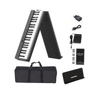 Teclado Electrónico Piano Plegable De 88 Teclas Piano Electrónico Para Adultos Controlador MIDI Para Principiantes Teclado Musical Órgano Eléctrico Portátil(Black,EU)
