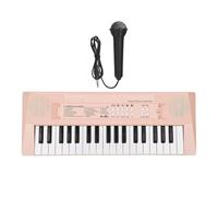 Teclado Electrónico Piano Teclado Electrónico De 37 Teclas Con Soporte Para Piano Conexión USB 2 Botones De Volumen 16 Canciones De Demostración Mini Micrófono(Pink)