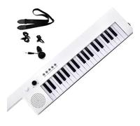 Teclado Electrónico Piano Teclado Electrónico Portátil De 37 Teclas Mini Piano Órgano Electrónico Teclado Estilo Guitarra(White)