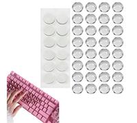 Teclado Elevado para Uñas Largas, 32 Piezas De Pegatinas Redondas De Alta Transparencia para Teclado, C ubiertas Transparentes para Teclados para Uñas Largas, Elevador Adhesivo para Teclas