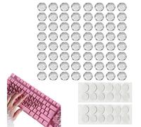 Teclado Elevado para Uñas Largas, 64 Piezas De Pegatinas Redondas De Alta Transparencia para Teclado, C ubiertas Transparentes para Teclados para Uñas Largas, Elevador Adhesivo para Teclas