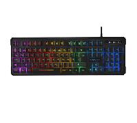 Mars Gaming MK218, Teclado Gaming con Iluminación Full RGB, 9 Efectos, Tecnología H-Mech, 12 Teclas de Función, Antighosting, Diseño Compacto, Idioma Alemán