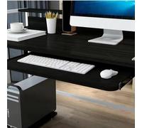 Teclado ergonómico ajustable con esquinas redondeadas, soporte deslizante para teclado de computadora de 54 cm (negro) para mayor comodidad y eficiencia en el espacio de trabajo