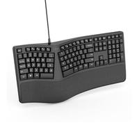 Teclado Ergonómico con reposamuñecas Acolchado Teclado con Cable USB Teclado para Ordenador portátil Teclado de Oficina Teclado ergonómico Microsoft