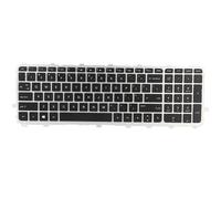 Teclado ergonómico retroiluminado, compatible con portátiles HP Envy TouchSmart15J17J, con escritura supersilenciosa y control táctil sensible,