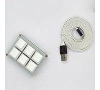 Teclado estándar HID Plug and Play con cable de datos para Raspberry Pi, pieza de repuesto de 6 teclas