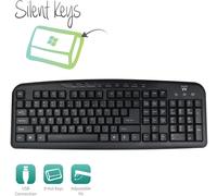 Teclado Ewent Multimédia USB PT Negro