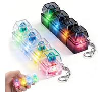 Teclado Fidget Toys, 2Pcs Teclado Antiestres Juguete Fidget Toys Clicker con Luz LED para Llavero Antiestres, Regalo para Adultos Estudiantes Niños
