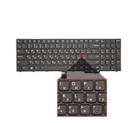 Teclado for ordenador portátil ruso de EE. UU., Compatible con Lenovo | Compatible con IBM ThinkPad, E570 E575 E570C 01AX160 01AX200.(RU Without Mouse)