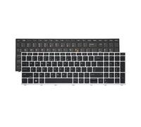 Teclado for portátil Estadounidense, Compatible con HP, Probook, 450 G5, 455 G5, 470 G5, 650 G4 y 650 G5 (inglés)(US Silver No Backlit)