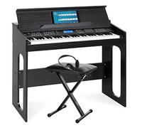 Teclado FunKey DP-61 III, diseño piano digital, 61 teclas, 300 sonidos, 300 ritmos, 80 canciones demo, acompañamiento automático, incluye banco y auriculares, color negro.