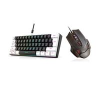 Teclado gaming de membrana con 61 teclas y retroiluminación RGB cableado USB-C plug and play separación del cable las diseño compacto simple 60 ángulo soporte ajustable ergonómico sensación mecánica e