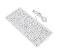 Teclado Gaming Portátil Ultra-Delgado Teclado de Juegos con USB Cable Mini Computadora Teclado Ergonómico con 78 Llaves para Windows/Desktop/Laptop/PC, Plug and Play & Impermeable(Blanco)