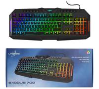 uRage Hama Exodus 700 Semi-Mechanical Teclado USB QWERTZ Alemán Negro - Teclados (estándar, USB, Interruptor de tecla semimecánico, QWERTZ, LED RGB, Negro)