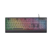 Teclado gaming - TRUST 24758, Alámbrico, Teclas iluminadas, Negro