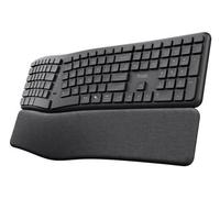 Teclado de membrana Trust Keyra Layout ES inalámbrico ergonómico multidispositivo negro