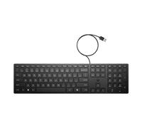 Teclado HP 320K con cable, diseño completo, teclas silenciosas, compatible con Windows 10 y 11