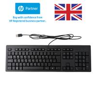 TECLADO HP CON CABLE USB UK QWERTY TAMAÑO COMPLETO DELGADO NEGRO Para PC...