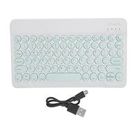 Teclado Inalámbrico Bluetooth, 10 Pulgadas Teclado Recargable Ultrafino Teclado Estilo Tijera Accesorios para Computadora RoundCap para Teléfonos Inteligentes, Tabletas, Computadoras(Verde claro)