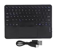 Teclado Inalámbrico Bluetooth, Teclado Inalámbrico con Panel Táctil y Tapa Cuadrada, Teclado Ultradelgado para Teléfonos Inteligentes, Tabletas, Computadoras Portátiles (BLACK)