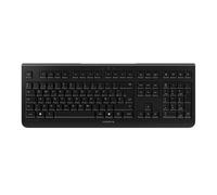 CHERRY KW 3000, Teclado Inalámbrico con Teclado Numérico, Distribución de Teclado Español (QWERTY), Radiofrecuencia de 2,4 GHz, Teclas Silenciosas, Diseño Plano, Funciona con Pilas, Negro