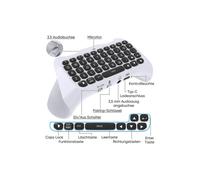 Teclado inalámbrico compatible con PS5 con altavoz integrado y Bluetooth 3.0 para chat de voz.