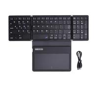 Teclado Inalámbrico con Panel Táctil, Teclado Portátil Triple Plegable para Computadoras, Tabletas, Teclas de Interruptor de Tijera Sensibles, Panel Táctil Integrado, Compatible