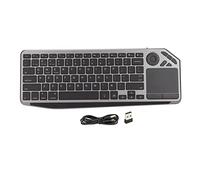 Teclado Inalámbrico con Panel Táctil, Teclado Táctil Inalámbrico de Modo Dual 2.4G / BT, Control de Cursor Preciso, Teclado de TV Retroiluminado Colorido para Computadora Portátil, Tableta Multimedia