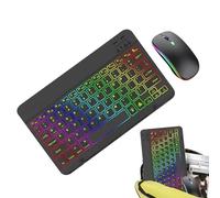 Teclado inalámbrico con teclas, teclado e inalámbrico - Kit de teclado y retroiluminados de 7 colores | Teclados delgados para portátil para la escuela