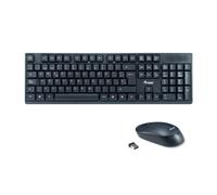 Teclado inalámbrico Equip 245221 QWERTY Español 100% Negro con ratón óptico 1200 DPI resistente a derrames