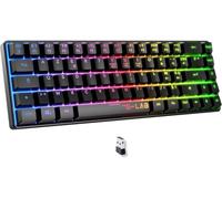 The G-Lab Keyz Hydrogen WL Negro - Teclado Gamer Inalámbrico 60% AZERTY FR - Triple Modo 2,4GHz Bluetooth con Cable - Teclado Gaming silencioso RGB - PC,PS4,PS5