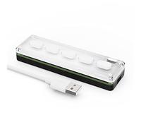 Teclado Inalámbrico Personalizado de 5 Teclas Compatible con Bluetooth Tipo-C Teclado de una Mano DIY Atajo Copiar Pegar para Juegos de Oficina. (Blanco)