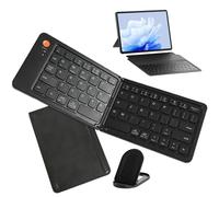 Teclado inalámbrico plegable - Teclado de viaje plegable, teclado de viaje plegable portátil | Viajes de negocios conmutación fácil, teclado teclado portátil plegable inalámbrico triple con panel