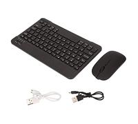 Teclado Inalámbrico Ratón Modo Dual Recargable Silencioso Combo Negro de 10 Pulgadas para Tableta, Teléfono Inteligente, Juegos de Computadora Portátil
