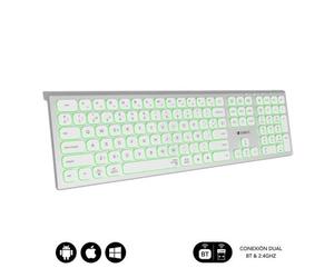 Teclado Inalámbrico Subblim Master/ Plata y Blanco
