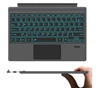 Teclado Inalámbrico Tipo Cubierta Con Trackpad Mouse Para Microsoft Surface Pro 3/4/5/6/7 - Bluetooth, 7 Colores LED Retroiluminado, Ultra Delgado, Batería Recargable, Multi-Touch