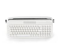 Teclado inalámbrico USB C para máquina de Escribir con Lindas Teclas Redondas y Soporte Integrado Compatible con B309 Sand Beige(Snow White)