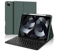 Teclado iPad Air 5 Generación 2022, Teclado iPad Air 4 Generación 2020, Teclado iPad Pro 11 4/3/2/1 Gen,Funda Teclado Español Ñ Bluetooth Desmontable para iPad Air 5/4 10.9“/Pro 11 11", Verde Oscuro
