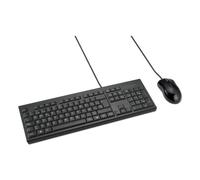 Teclado Kensington KM100 EQ QWERTY Español USB Membrana Resistente a derrames Negro con Ratón incluido