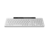 Teclado Lenovo 800 inalámbrico de tamaño completo con Bluetooth, teclas Plunger, español, blanco, alimentación solar