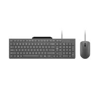 Lenovo Combo teclado y ratón 310 USB-A – ratón óptico rojo 2000 dpi, QWERTY Español, Gris