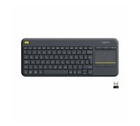 Logitech K400 Plus Teclado Inalámbrico con Touchpad para Televisores, Disposición AZERTY Francés, Negro