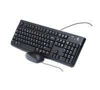 Logitech MK120 Combo Teclado y Ratón con Cable para Windows, Disposición QWERTY US Internacional, Negro